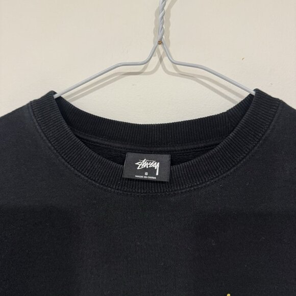 Stussy Mens Classic Logo Pullover Sweatshirt Size S Black - Picture 4 of 6